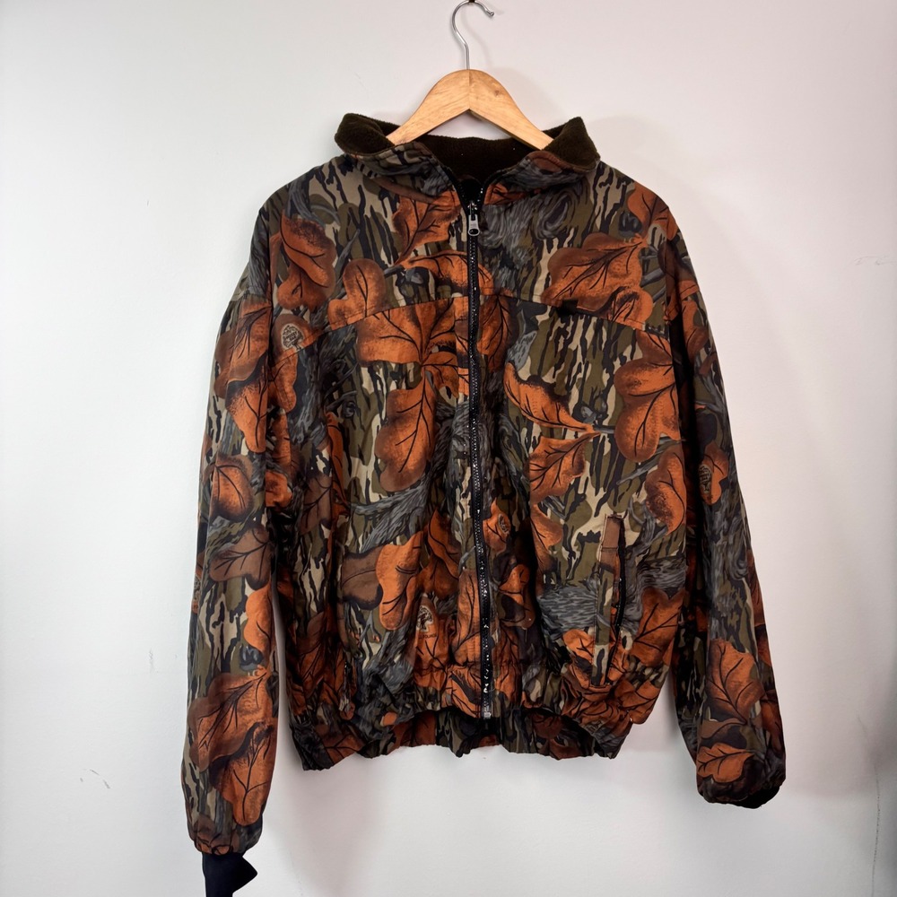 Browning Mossy Oak Fall Foliage Camo Hunting Jacket Large Fleece Lined Hooded